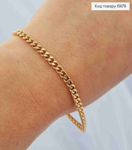 Браслет ПАНЦИРНОЕ плетение, ширина 4мм, длина 19см, Xuping 18K 151178 фото 2