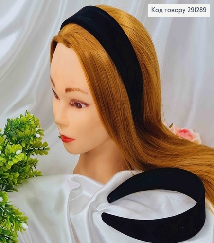 Обруч Велюровый, Черного цвета, 4см 291289 фото 2