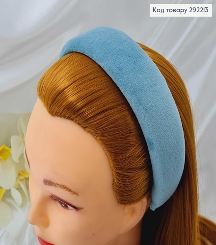 Обруч пластик, м'якенький велюр, ХВОЙНИЙ, шир.4см.  292213 фото 2