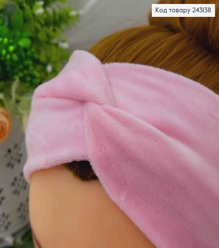 Повязка, мягкий велюр, детская, РОЖЕВАЯ, 19*9см, ручная работа, Украина 243138 фото 2