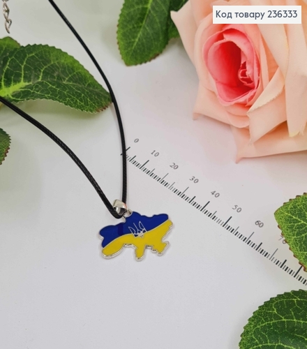 Шнурочок плетеный, с подвеской Украины сине-желтого цвета 3см, дл. 45+5см 236333 фото 3