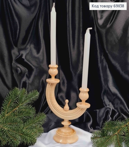 Підсвічник дерев'яний "БУК СВІТЛИЙ", висота 23,5см, ручна робота, Україна 691138 фото 2