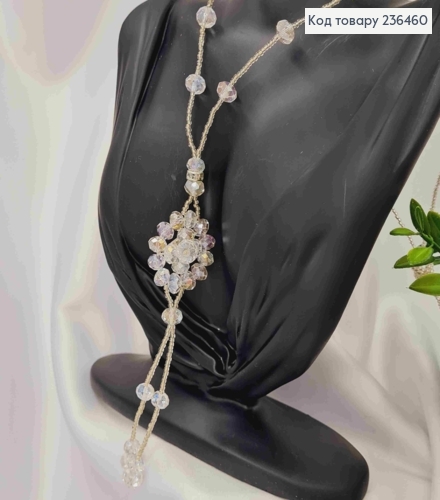 Бижутерия на шею из Бисера и Бусин, 68см, цвета Айвори, Hand Made 236460 фото 3