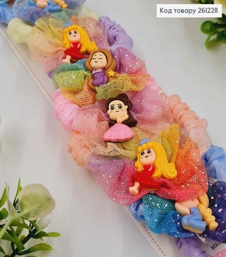 Набор резинок, жатка с фатином и принцессами, 10 шт/наб. 261228 фото 2