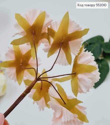 василька (6шт/пучок) Розовая из ткани (4см) на дротиках 8см 552010 фото 2