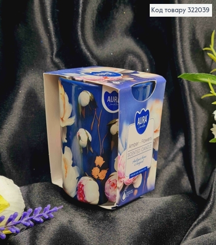 Арома свеча стакан BISPOL "Amber - Flowers" 100 г/22 часов, 72s-57 322039 фото 2