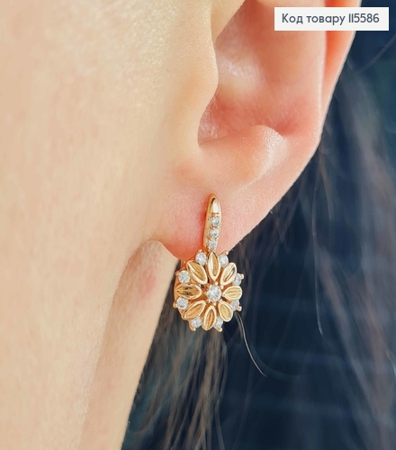 Серьги "Сонях" с камнями, англ. зам. Xuping 18K 115586 фото 2