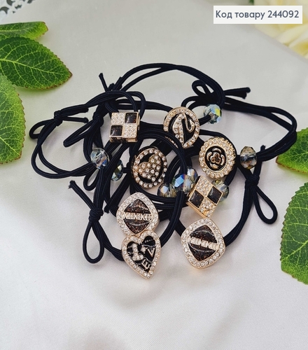 Набор резинок, двойная с разными бусинами,  244092 фото 2