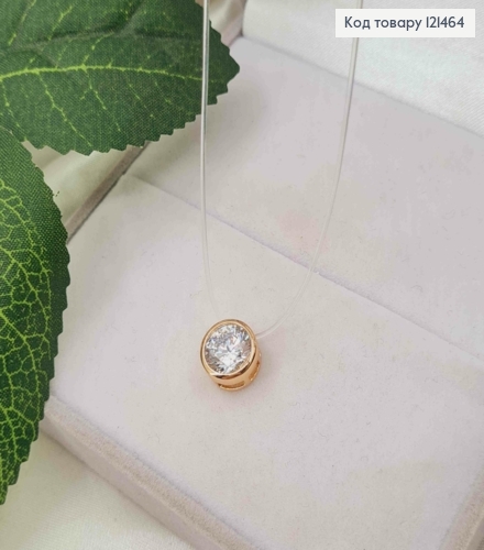 Жилка прозрачная, с камешком в оправе (9мм), дл. 44+5см, Xuping 18K 121464 фото 2