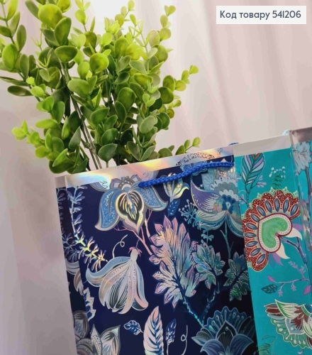 Пакет бумажный с принтом "Цветочки", 32*26*10см, в ассортименте 541206 фото 2