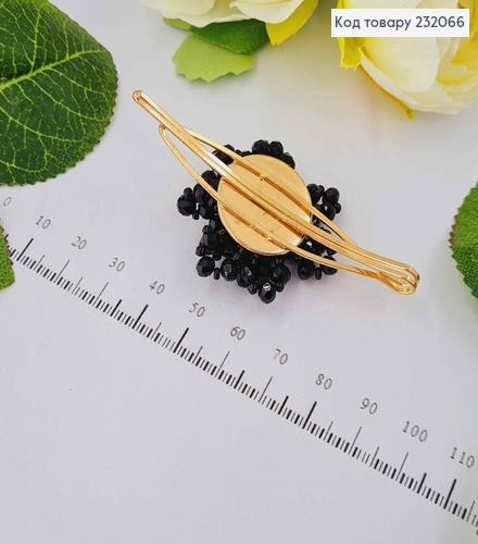 Заколка невидимка, квіточка з бусинок та бісеру, кольори в асорт. 232066 фото 3