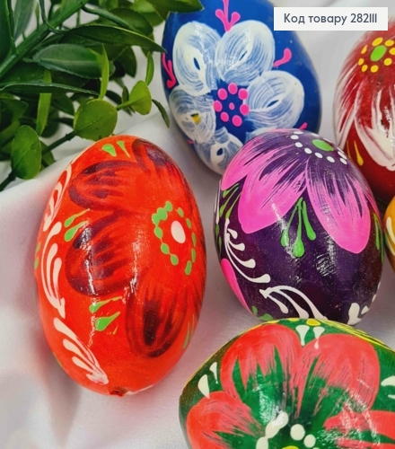 Яйцо деревянное ПИСАНКА (куриное), цвета в ассортименте, 6,2см, ручная работа, Украина 282111 фото 2