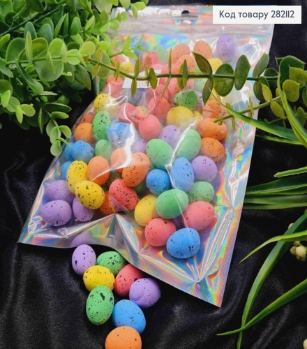 Набор: декоративные Пасхальные яйца (пенопластовые заготовки), РАЗНОЦВЕТНЫЕ, 2*1,5см, 100шт/уп 282112 фото 2