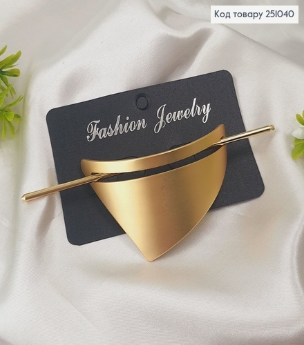 Півколо метал із шпилькою для шишки золотого кольору 251040 фото 2