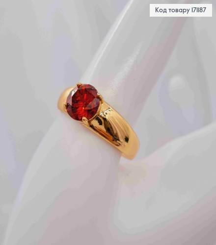 Кольцо украшенное Красным камнем, Xuping 18К. 171187 фото 2