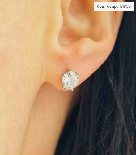 Серьги гвоздики блестящий камешек, 0,6см, Xuping 181805 фото 2