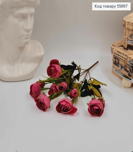 Композиция "Букет пионы цвета МАРСАЛ 5шт (3см)+ 5шт (2см)", высота 32см 551197 фото 2