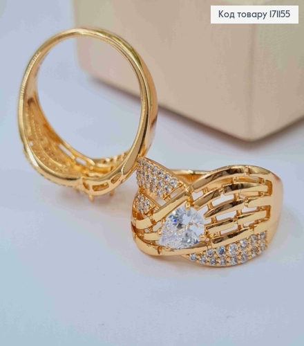 Кольцо "Изысканное" украшено Блестящими камнями, Xuping 18К 171155 фото 2