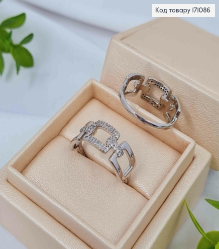 Кольцо родованное "Оливия" украшено Блестящими камнями, Xuping 171086 фото 5