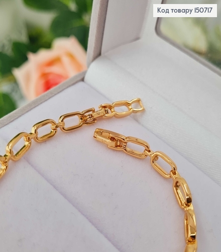 Браслет якорное плетение, с белыми камешками, шир. 0,5см, длина 17,5+2см, Xuping 18K 150717 фото 2