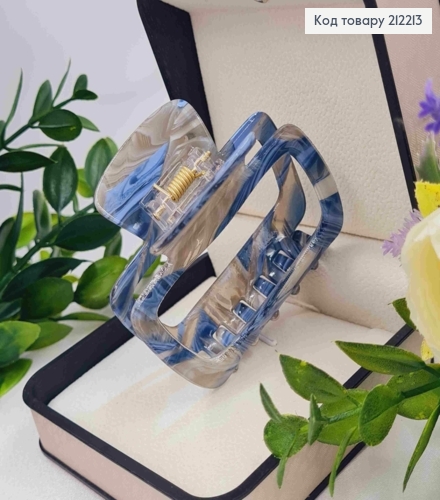 Краб пластик (акрил), прямоугольный с закругленными углами, 6,5см, серо-синего цвета. 212213 фото 2