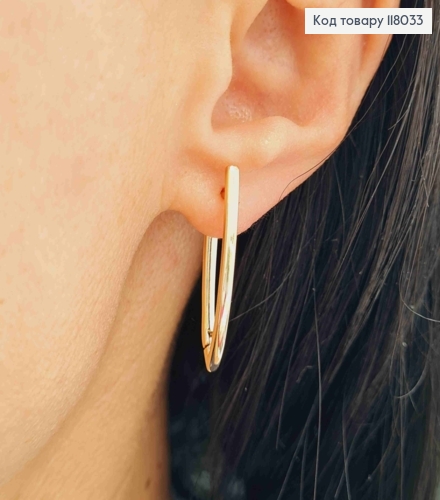 Серьги стрелы "Классические", 2,9см, английская застежка, Xuping 18K 118033 фото 3