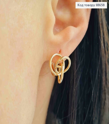 Серьги кольца "Иллюзия", 1,3см, Xuping 18К 118658 фото 2