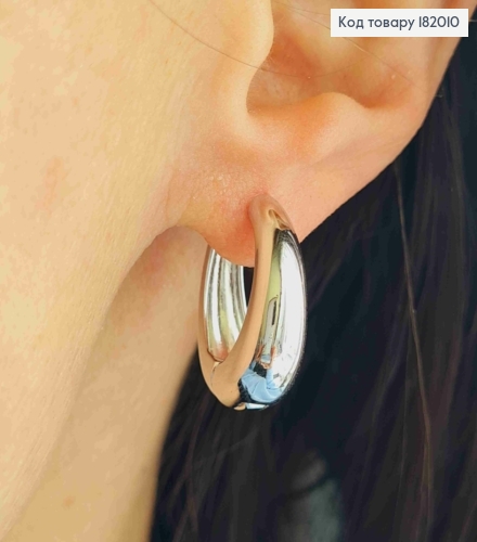 Серьги кольца расширенные до низа, ширина 7мм, диаметр 2см, Xuping 182010 фото 2