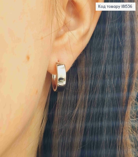 Серьги кольца широкие, ширина 5мм, диаметр 1,6см, Xuping 181536 фото 2