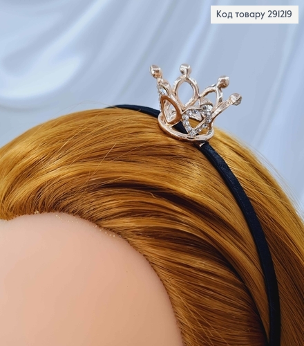 Обруч металл "Корона" с камешками (диаметр 2,5, высота 2см) в ассорт. 291219 фото 2