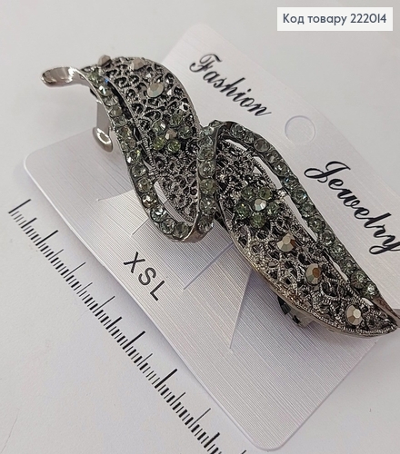 Заколка автомат металл Волна 10см 222014 фото 2