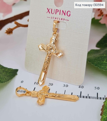 Хрестик з розп'яттям, 3,2*1,7см, Xuping 18K 130594 фото 2
