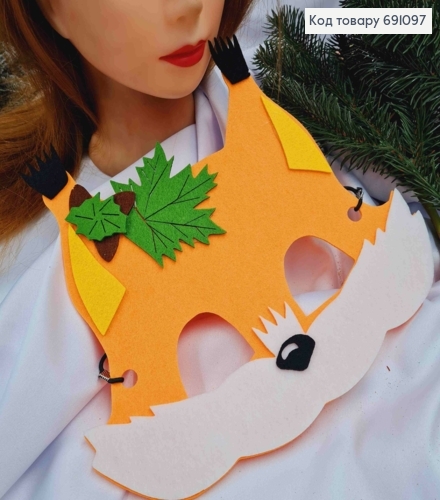 Новогодняя маска "Белочка", 24,5*23см на резинке, фетер 691097 фото 2