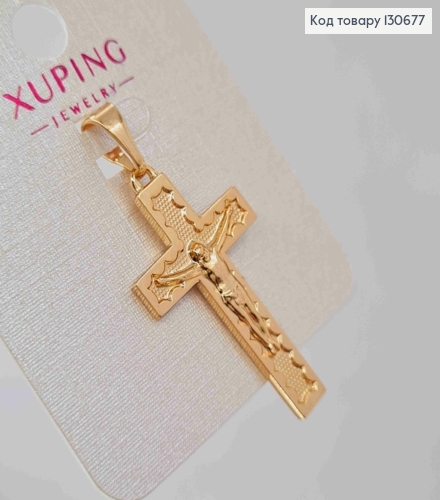Крестик с распятием, 3,3*1,8см, Xuping 18К 130677 фото 2