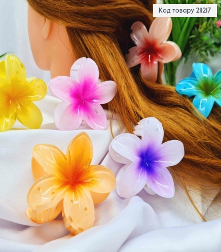 Краб пластик глянцевий "Гавайська Квітка", 8см, Яскраві кольори в асортименті 211217 фото 2