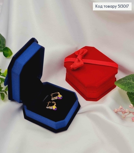 Коробка Велюр с Бантиком, 7,5х6,5х3см, цвета в ассортименте. 513017 фото 2