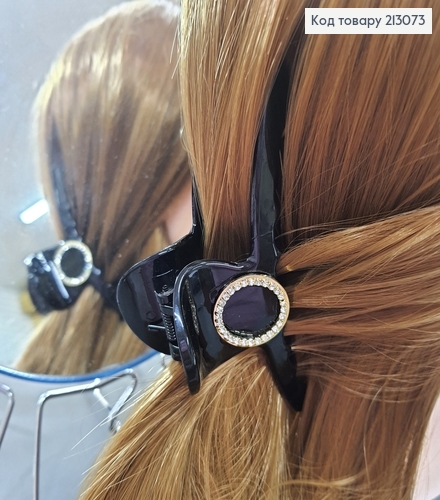 Краб черный глянцевый с брошью в камнях 213073 фото 3