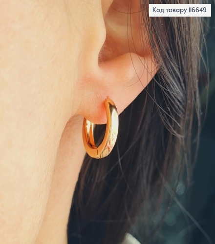 Серьги кольца 1,5см, более широкие, Xuping 18K 116649 фото 2