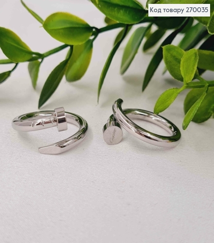 Кольцо серебряного цвета, Cartier, сталь Stainless Steel 270035 фото 3