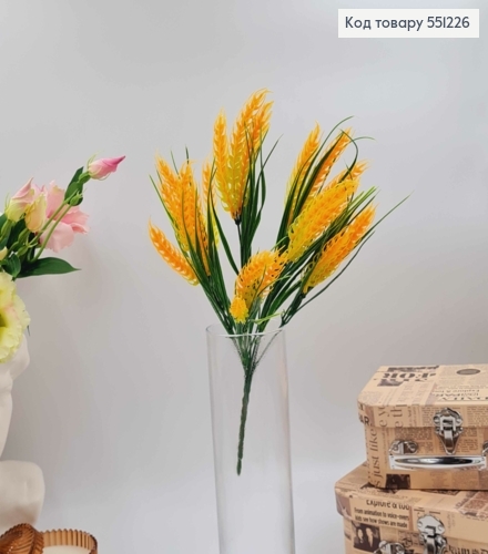 Колосья пшеницы (21шт) золотисто-оранжевого цвета, пучок 34см, 551226 фото 2