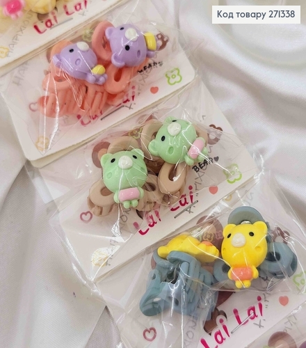 Набор детских крабиков, с милыми цветными мишками, 20шт/уп. 271338 фото 2