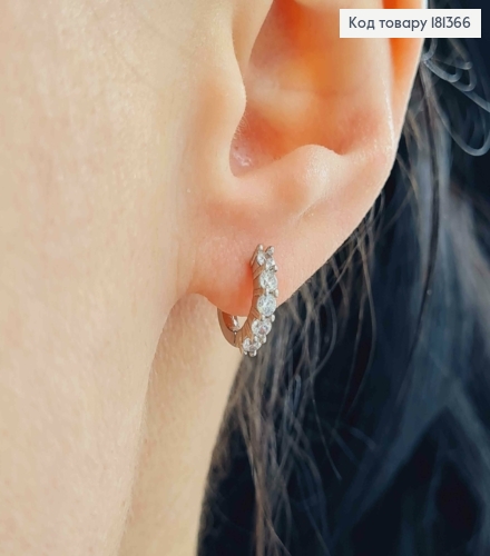 Серьги родовые, кольца 1см, с объемными камешками, Xuping 181366 фото 2