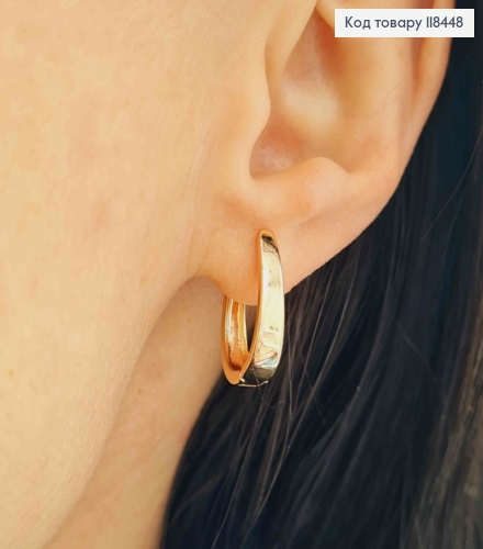 Серьги "Овальные" расширены вниз, длина 1,6см, английская застежка, XUPING 18K 118448 фото 2