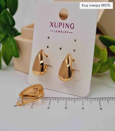 Серьги "Фигурный Треугольник", 1,6см, английская застежка, Xuping 18К 118576 фото 2