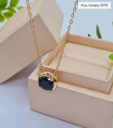 Цепочка Якорное плетение с овальным черным камнем, длина 45+5см, Xuping 18к. 121715 фото 2