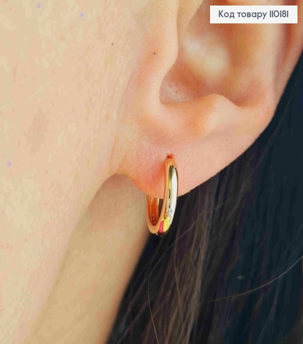 Сережки Кільця, ширина 2мм, діаметр 1,2см, Xuping 18K 110181 фото 2