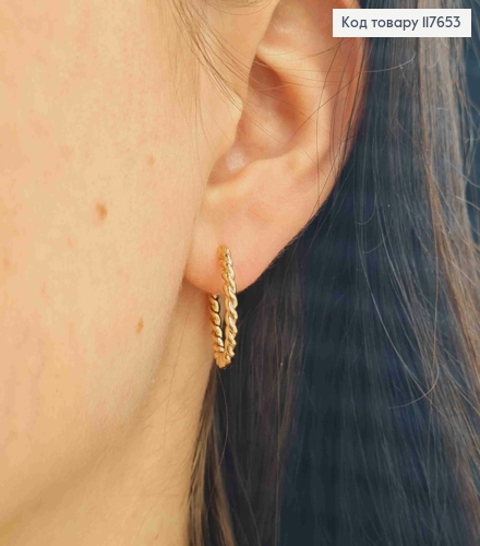 Серьги кольца Винтовые, диаметр 2,1см, Xuping 18К 117653 фото 3