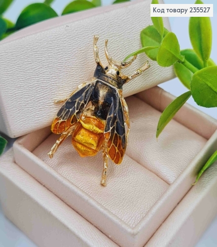 Брошь металл "ЖУК" с Черными крыльями, 3,5*2,5см 235527 фото 2