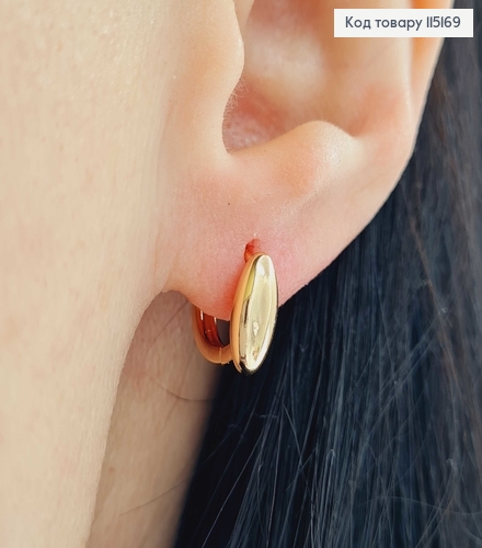 Серьги кольца с овалом, 1см*0,5см Xuping 18K 115169 фото 2