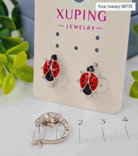 Серьги родованные "Бедрик", 1,4см, английская застежка, Xuping 181735 фото 3
